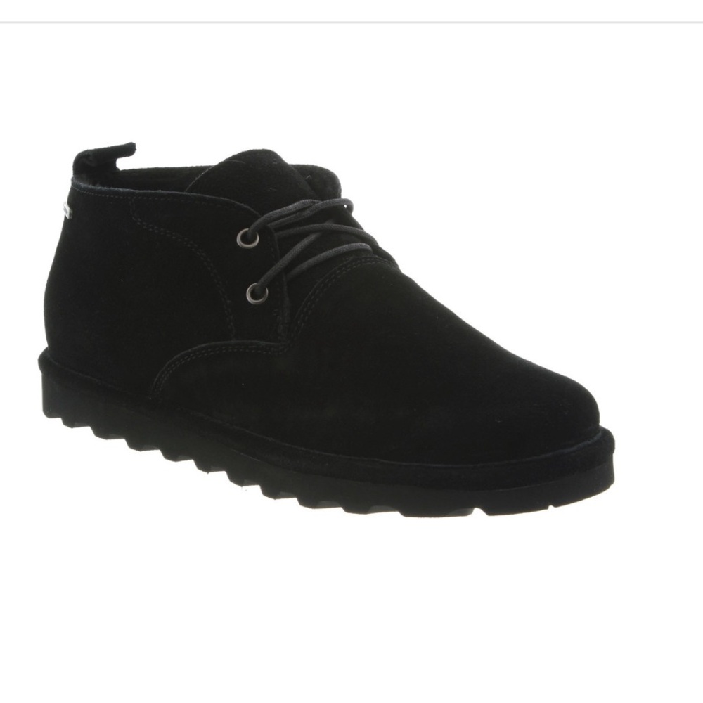Bearpaw Boots Mens 11 Black Sheaarling Lined Spencer Neverwet New in Box